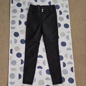 Women's Black Wide Band High Waist Skinny Jeans with Stretch Size 4